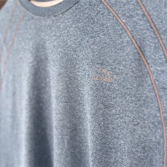 L.L. Bean Men's Quick-Dry Trail Tee Short Sleeve L Blue Camping Hiking Outdoor - Picture 3 of 7